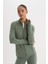 DeFactoFit Fitted Dik Yaka Çift Cepli Fermuarlı Spor Hırka B3985AX25SP 4
