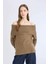 Regular Fit Açık Omuz Triko Kazak E4549Ax24Wn 3