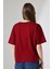 Pamuklu Bisiklet Yaka Basic Regular Size Yanları Yırtmaçlı Kadın T-Shirt 21929 Bordo 4