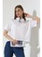 Pamuklu Bisiklet Yaka Basic Regular Size Yanları Yırtmaçlı Kadın T-Shirt 21929 Beyaz 2