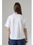Pamuklu Bisiklet Yaka Basic Regular Size Yanları Yırtmaçlı Kadın T-Shirt 21929 Beyaz 4