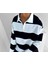 Üç Iplik Parçalı Yakalı Sweatshirt - Siyah 1