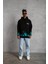 By Kea Erkek Üç Iplik Içi Pamuklu Alev Baskılı Kapüşonlu Sweatshirt - Siyah 4