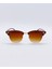 Gold Çerçeve Detaylı, Kahverengi Vintage Model Oval Unisex Güneş Gözlüğü 1