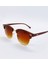 Gold Çerçeve Detaylı, Kahverengi Vintage Model Oval Unisex Güneş Gözlüğü 4