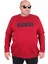 Erkek Büyük Beden Sıfır Yaka 3ip Sweat Core 1975 24209 Bordo 1