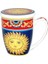 Lucky Art Desenli Bone China Porselen Kapaklı Ve Süzgeçli Kupa 570 ml Lyba 034 1