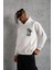 By Kea Erkek Baskılı Kapşonlu Sweat - Beyaz 1