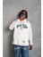 By Kea Erkek Baskılı Kapüşonlu Sweatshirt - Beyaz 1