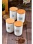 4'lü Ahşap Vakum Kapaklı Transfer Etiketli Tea/sugar/coffe/salt Akrilik Kavanoz 900ML 2