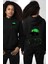 Paskalya Tavşanı Hip Hop Yeşil Şapka Erkek Kadın Siyah Ön Sırt Baskılı Kapüşonlu Sweatshirt Hoodie 1