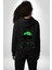 Paskalya Tavşanı Hip Hop Yeşil Şapka Erkek Kadın Siyah Ön Sırt Baskılı Kapüşonlu Sweatshirt Hoodie 4