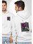 Kırmızı Gül Sokak Style Erkek Kadın Beyaz Ön Sırt Baskılı Kapüşonlu Sweatshirt Hoodie 1