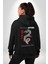 Çin Sitili Ejderha Bereket Tanrısı Erkek Kadın Siyah Ön Sırt Baskılı Kapüşonlu Sweatshirt Hoodie 5