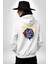Roket Ata Binen Astronot Erkek Kadın Beyaz Ön Sırt Baskılı Kapüşonlu Sweatshirt Hoodie 4
