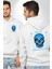 Sokak Sitili Kurukafa Erkek Kadın Beyaz Ön Sırt Baskılı Kapüşonlu Sweatshirt Hoodie 1
