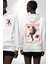 Astronot Gezegen Uzay Aracı Erkek Kadın Beyaz Ön Sırt Baskılı Kapüşonlu Sweatshirt Hoodie 1