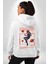 Astronot Gezegen Uzay Aracı Erkek Kadın Beyaz Ön Sırt Baskılı Kapüşonlu Sweatshirt Hoodie 2