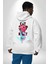 Space Party Astronaut Absürt Neon Renkli Uzay Erkek Kadın Beyaz Ön Sırt Baskılı Kapüşonlu Sweatshirt Hoodie 3
