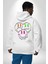 Neon Kafatası Gülen Somurtgan Eriyen Emoji Erkek Kadın Beyaz Ön Sırt Baskılı Kapüşonlu Sweatshirt Hoodie 2