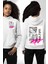 Sokak Kültürü Erkek Kadın Beyaz Ön Sırt Baskılı Kapüşonlu Sweatshirt Hoodie 1