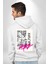 Sokak Kültürü Erkek Kadın Beyaz Ön Sırt Baskılı Kapüşonlu Sweatshirt Hoodie 4
