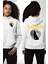 Ay Dolunay Uluyan Kurt Erkek Kadın Beyaz Ön Sırt Baskılı Kapüşonlu Sweatshirt Hoodie 1