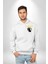 Ay Dolunay Uluyan Kurt Erkek Kadın Beyaz Ön Sırt Baskılı Kapüşonlu Sweatshirt Hoodie 2