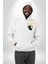 Ay Dolunay Uluyan Kurt Erkek Kadın Beyaz Ön Sırt Baskılı Kapüşonlu Sweatshirt Hoodie 3