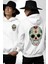 Dia De Los Muertos Erkek Kadın Beyaz Ön Sırt Baskılı Kapüşonlu Sweatshirt Hoodie 1
