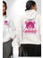 Neon Jungle Leopar Tasarım Erkek Kadın Beyaz Ön Sırt Baskılı Kapüşonlu Sweatshirt Hoodie 1