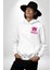 Neon Jungle Leopar Tasarım Erkek Kadın Beyaz Ön Sırt Baskılı Kapüşonlu Sweatshirt Hoodie 2
