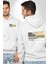 Okyanusun Sesi Erkek Kadın Beyaz Ön Sırt Baskılı Kapüşonlu Sweatshirt Hoodie 1