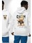 Nakit Dolar Kralı Ayıcık Sokak Stili Erkek Kadın Beyaz Ön Sırt Baskılı Kapüşonlu Sweatshirt Hoodie 1