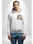 Relax Teddy Ayı Gül Erkek Kadın Beyaz Ön Sırt Baskılı Kapüşonlu Sweatshirt Hoodie 2