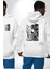 Iskelet Aşkı Kuş Kırk Kalp ve Kuru Çiçekler Erkek Kadın Beyaz Ön Sırt Baskılı Kapüşonlu Sweatshirt Hoodie 1