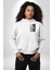 Iskelet Aşkı Kuş Kırk Kalp ve Kuru Çiçekler Erkek Kadın Beyaz Ön Sırt Baskılı Kapüşonlu Sweatshirt Hoodie 4
