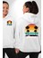 Retro Palmiye Güneş 80 90 Erkek Kadın Beyaz Ön Sırt Baskılı Kapüşonlu Sweatshirt Hoodie 1