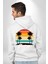Retro Palmiye Güneş 80 90 Erkek Kadın Beyaz Ön Sırt Baskılı Kapüşonlu Sweatshirt Hoodie 4
