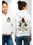 Gözlüklü Kedi Çift Tasarım Erkek Kadın Beyaz Ön Sırt Baskılı Kapüşonlu Sweatshirt Hoodie 1