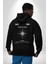 Navigasyon Pusula Ile Dünyayı Keşfet Sokak Style Erkek Kadın Siyah Ön Sırt Baskılı Kapüşonlu Sweatshirt Hoodie 5