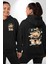 Nakit Dolar Kralı Ayıcık Sokak Stili Erkek Kadın Siyah Ön Sırt Baskılı Kapüşonlu Sweatshirt Hoodie 1