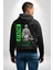 Sokak Sitili Heykel Kadın Savaşcı Erkek Kadın Siyah Ön Sırt Baskılı Kapüşonlu Sweatshirt Hoodie 4
