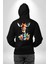 Yapay Zeka Sanat Zürafa Çiçekler Çizimi Erkek Kadın Siyah Ön Sırt Baskılı Kapüşonlu Sweatshirt Hoodie 2