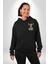 Yapay Zeka Sanat Zürafa Çiçekler Çizimi Erkek Kadın Siyah Ön Sırt Baskılı Kapüşonlu Sweatshirt Hoodie 3