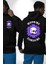 Polen Kafatası Mor Çiçek Erkek Kadın Siyah Ön Sırt Baskılı Kapüşonlu Sweatshirt Hoodie 1