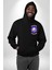 Polen Kafatası Mor Çiçek Erkek Kadın Siyah Ön Sırt Baskılı Kapüşonlu Sweatshirt Hoodie 5