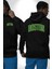 Boston Erkek Kadın Siyah Ön Sırt Baskılı Kapüşonlu Sweatshirt Hoodie 1