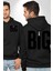 Sokak Sitili Büyük Düşün Erkek Kadın Siyah Ön Sırt Baskılı Kapüşonlu Sweatshirt Hoodie 1