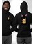 Nope Kedi Mizahi Kahve Tasarımı Erkek Kadın Siyah Ön Sırt Baskılı Kapüşonlu Sweatshirt Hoodie 1